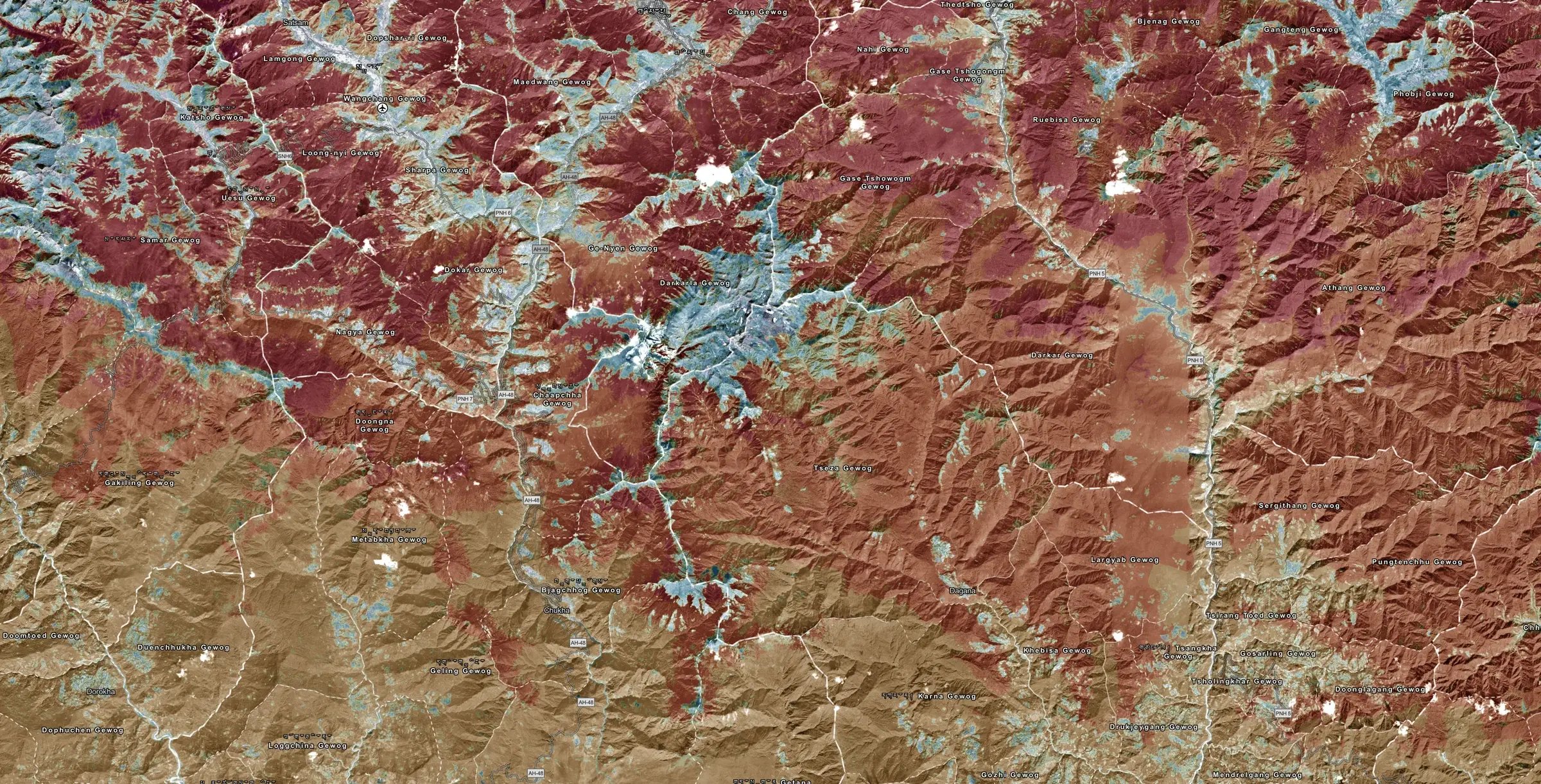 Wildfire severity map across Bhutan’s mountainous terrain